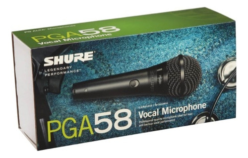 Microfone Shure PG Alta PGA58-LC Dinâmico Cardioide cor preto