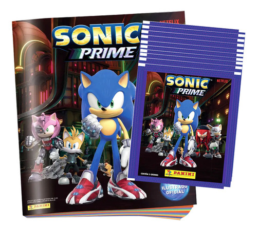 Kit Sonic Prime Álbum De Figurinhas + 10 Envelopes