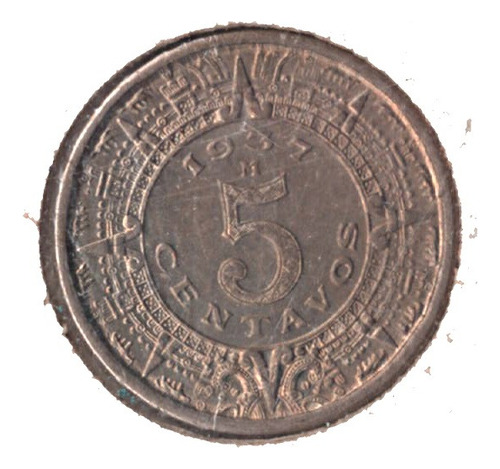 Moneda Antigua  5 Centavos  1937 Nueva  Bu  Con  Envio 