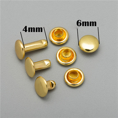 100 Piezas De Latón Puro Tornillo Remaches Bolsa 6x4mm