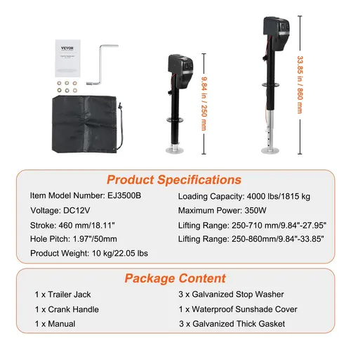 Remolque Eléctrico Jack Vevor Power Tongue 4000 Libras 9.84-