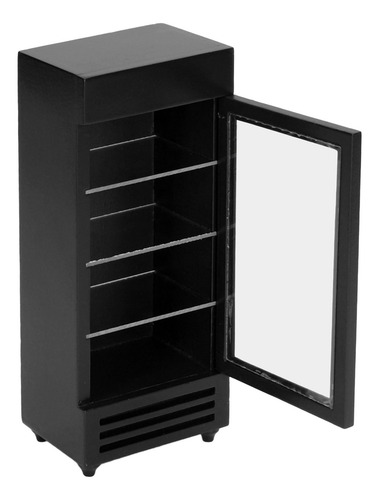 Refrigerador Vertical Black Black Dollhouse 1:12