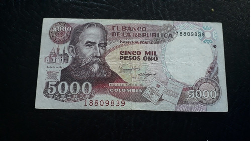   Colombia Billete De 5000 Pesos De 1988 Hecho En  Italia