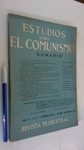 Imagen 1 de 2 de Revista Trimestral Estudios Sobre El Comunismo Año Ix, Nº34