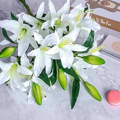 Ramo A Granel De Flores Artificiales Lily Con Tallos Largos