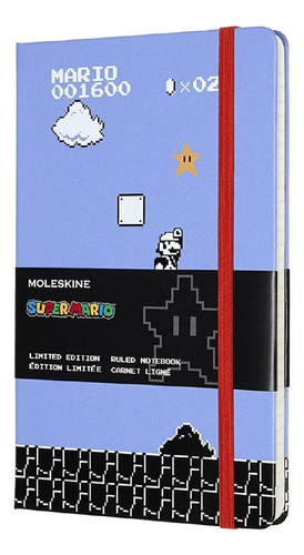 Caderno de bolso Moleskine Super Mario Striped Leaf