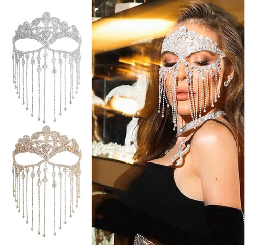 Elegante Máscara De Velo Con Borlas, Tocados For Mujer Con