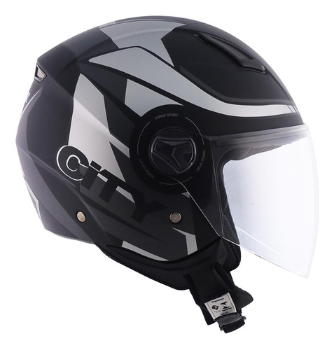 Capacete Aberto Norisk Orion City Preto Fosco Prata