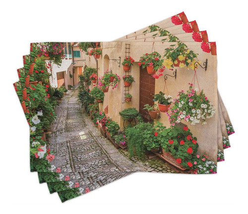 Lunarable Juego 4 Alfombrilla Tuscan Place Mats Para Entrada