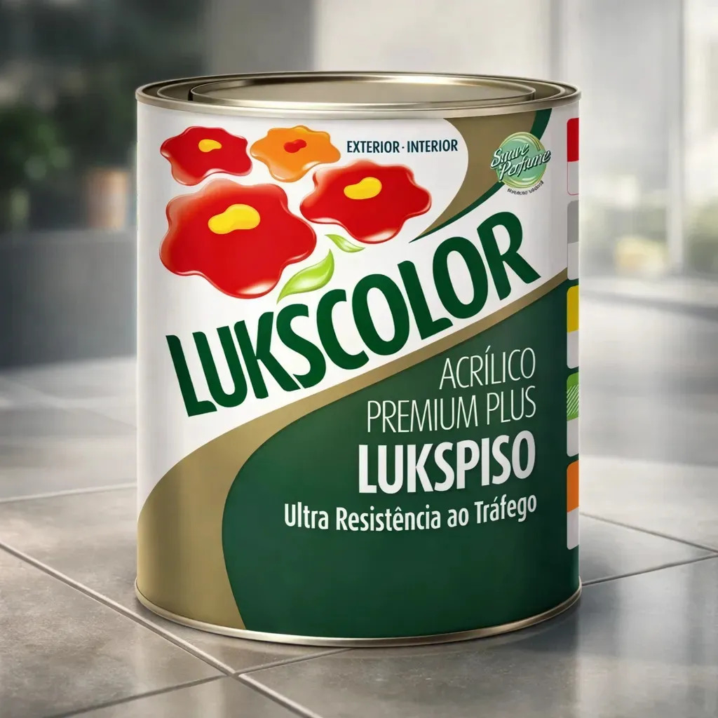 Tinta Piso Lukspiso Acrilico 900ml Lukscolor Cores Cor Amarelo