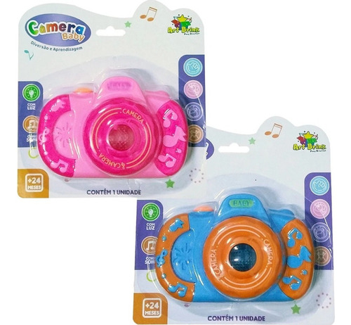 Brinquedo Musical Camera Baby Com Som Luz Para Bebê Cor Azul