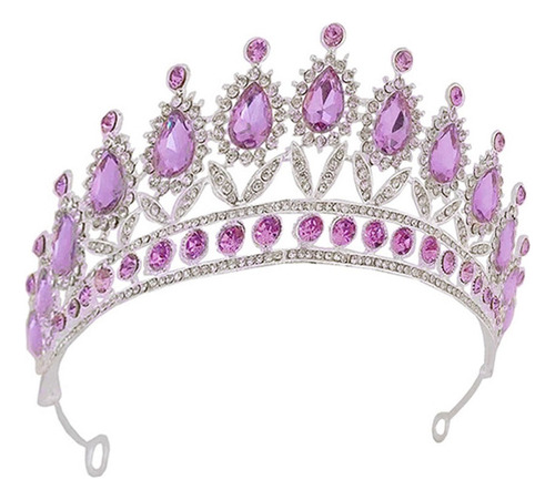 Tiara De Boda Con Corona Violeta, Accesorios Para El Cabello