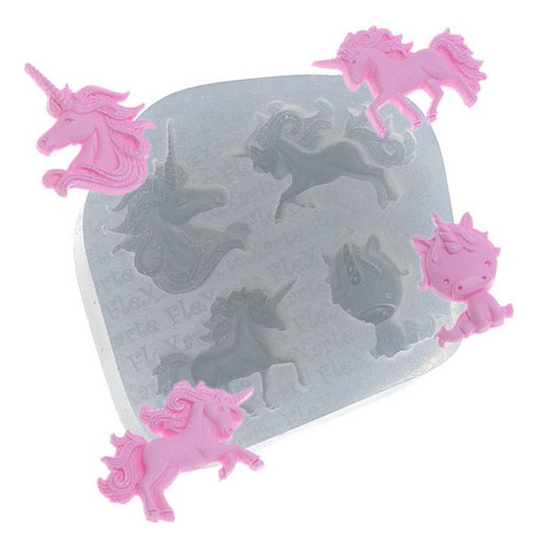 Molde De Silicone 532 - Mini Unicórnios - Infantil - Animais