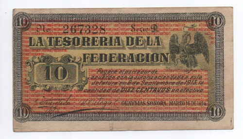 10 Centavos 1914 Mexico