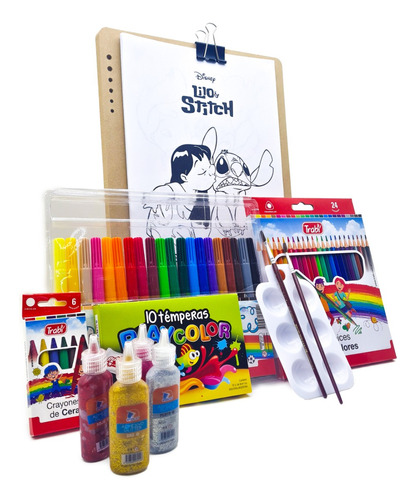 Kit Arte Niños Set Infantil+ Dibu. Para Pintar Stich Disney
