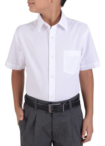 Camisa Escolar Blanca Vestir Infantil Juvenil Uniforme Niños