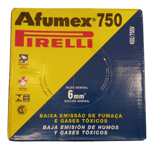 Cable Afumex 1x6mm² Pirelli Color Marrón (rollo X100mts)