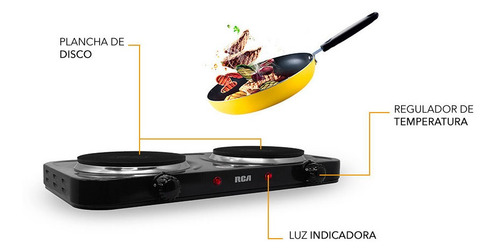 Rca Parrilla Eléctrica Doble Rc2000n Color Negro