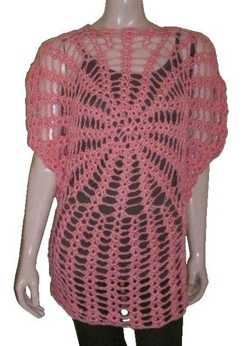 Camisola Remerón Túnica Vestido Crochet Hilo Mujer 