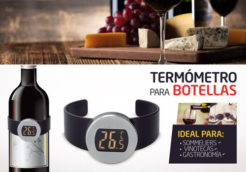Termometro Digital Vino Brazalete Botella Sommelier C / Pila