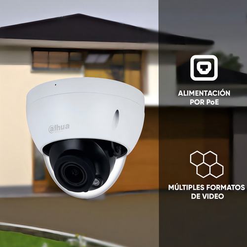 Dahua Cámara Ip Domo HDBW2841R-ZS Resolución 8 Mp Lente 2.7 - 13.5 Mm Ir Inteligente 40 Wizsense Protecciones IP67 y IK10 Protección Perimetral Detección de Movimiento Antivandalica Blanca
