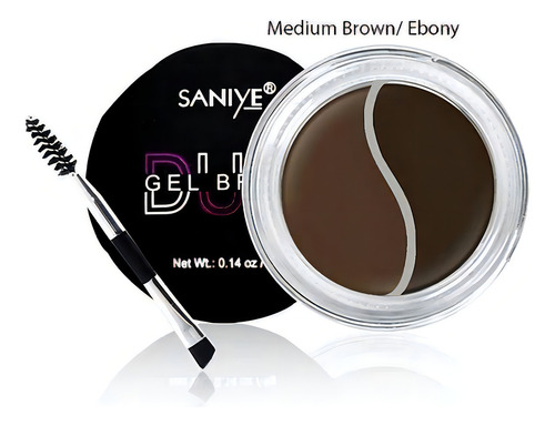 Pomada Sombra Para Ceja Saniye Cepillo Incluido Varios Tonos Color Medium Brown/ Ebony