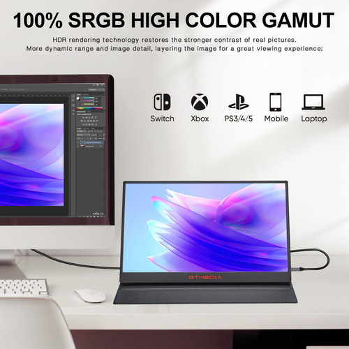 Monitor Gamer Portátil 17.3 2.5k 165hz Hdr Pantallas Lcd
