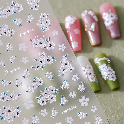 6 Unidades De Adesivos De Flores Para Arte Em Unhas Decalque