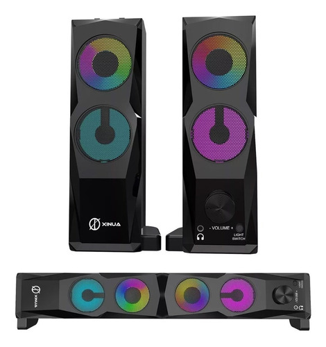 Parlante Gamer Xinua Vertical O Barra De Sonido Rgb Pc Usb