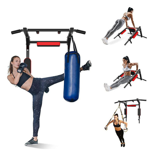Barra Dominadas Ejercicios Multifuncional Pared Gym 8en1