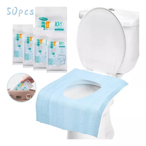 50x Cubre Inodoro Desechable Wc Protector Baño Impermeable