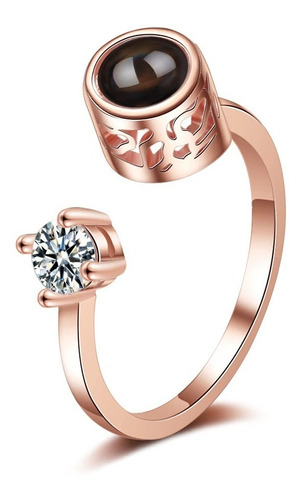 Imagen 2 de 6 de Anillo Proyecta Te Amo En 100 Idiomas Color Oro Y Plata