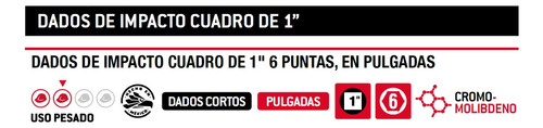 Dado De Impacto Boca 2-9/16'' Urrea® Cuadro 1'' Uso Pesado