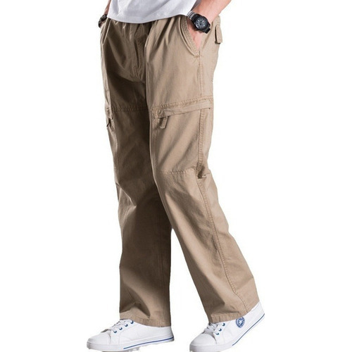 Pantalones Cargo De Talla Grande Multibolsillos Para Hombre