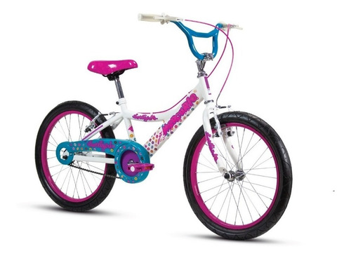 Imagen 2 de 2 de Bicicleta infantil Mercurio Essential SweetGirl R20 1v frenos v-brakes color blanco/magenta/azul