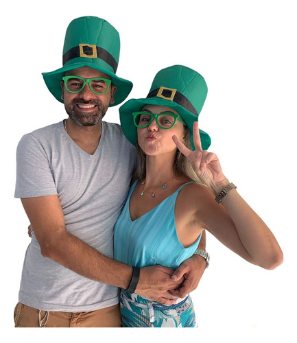 Kit Festa São Patrício Saint Patrick´s Day 1 Chapéu 1 Óculos