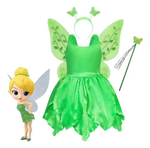 Disfraz De Tinkerbell Y Alas Accesorios Día Del Niño Cosplay