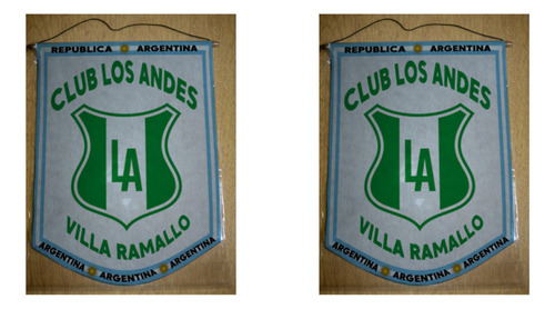 Banderin Grande 40cm Club Los Andes Villa Ramallo