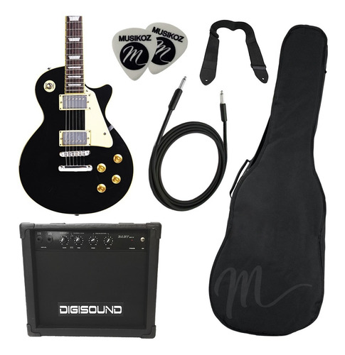 Imagen 2 de 7 de Guitarra Eléctrica Tipo Les Paul Amplifiador 15w Y Regalos!
