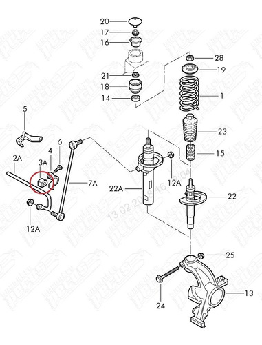 Audi A1 1.4 Tfsi Attraction 2012-2016 Bucha Estabilizadora