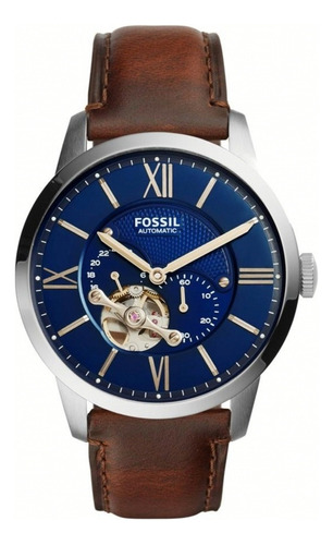 Reloj Fossil Hombre Me3110 Townsman Automático /jordy Color de la correa Café