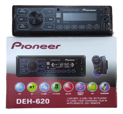 Reproductor Pioneer Carro Bluetooth Mp3 Usb Radio Control