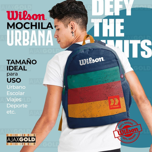 Imagen 7 de 10 de Mochila Wilson Urbana Deportes Gym Porta Notebook Reforzada
