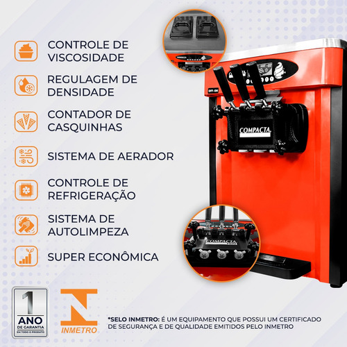 Máquina De Sorvete Expresso Compacta Soft Mix Compacta Print