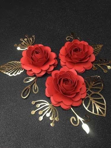 Flores O Rosas 3d + Follaje (pequeñas 6cm)