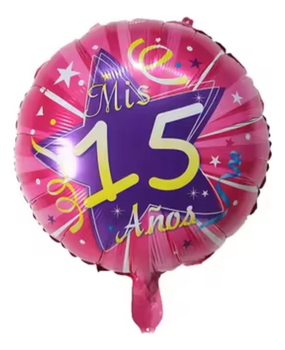 Globo Quince Años Quinceañera Foil 18 Pulgadas 12 Unidades 