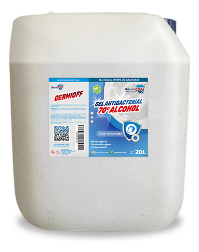 Alcohol gel GERMIOUT Antibacterial en bidón fragancia a neutra 20 L 19 kg