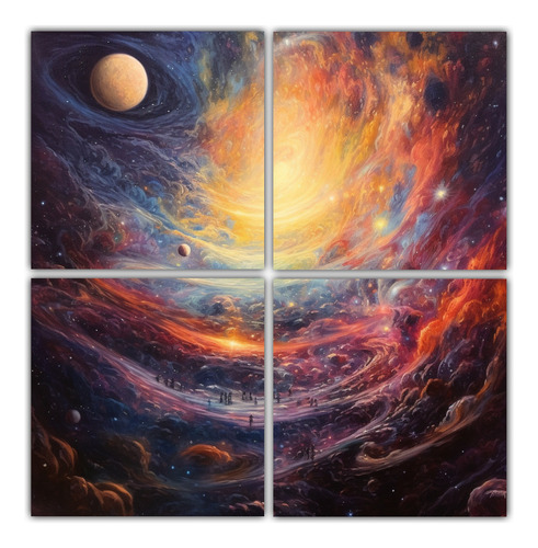 80x80cm Cuadro Decorativo Épico Universo Vía Láctea