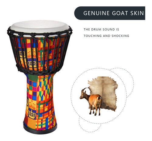Tambor Congo De 8 Pulgadas Con Patrón De Tambor Africano Con