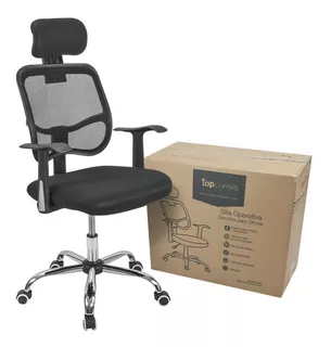 Silla Oficina Ejecutivo Reclinable Mesh Sillon Homeoffice Color Negro